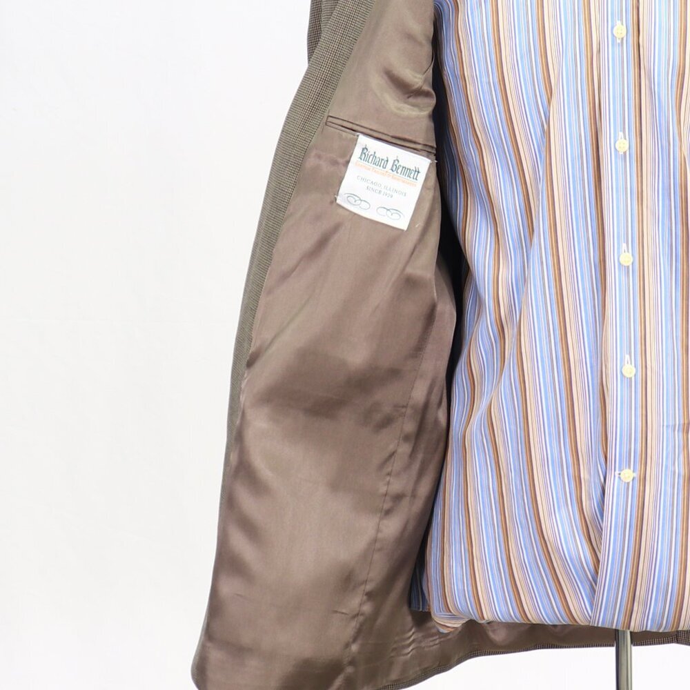 Richard Bennett 42R Brown 2-Button HT Wool Sport Coat Blazer Jacket P041 - Picture 9 of 11